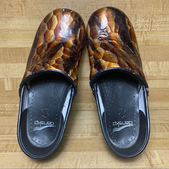 Dansko Leopard Metallic Walking Shoes Clogs 38 - Picture 6 of 7